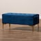 Baxton Studio Valere Blue Velvet Upholstered Gold Finished Tufted Storage Ottoman 162-10463 - alternate 2